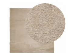Discount Garden Furniture Hester Alfombra de pelo corto suave lavable HUARTE arena 120x120 cm Marru00f3n