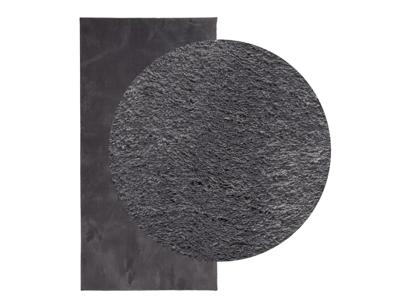 Garden Furniture Hester Alfombra de pelo corto suave lavable HUARTE antracita 100x200cm Gris antracita