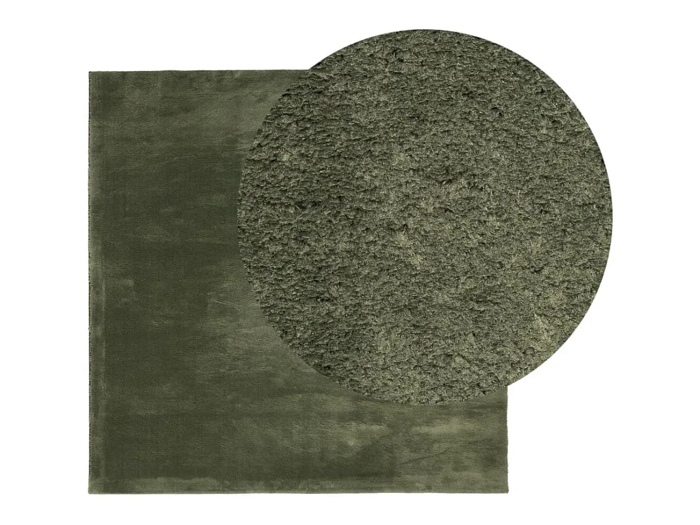 Garden Furniture Alfombra De Salón-Hester Alfombra pelo corto suave lavable HUARTE bosque 200x200cm Verde