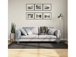 Garden Furniture High Point Alfombra pelo largo aspecto brillante ISTAN antracita 100x200cm Gris antracita