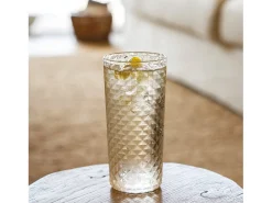 Vaso-Highball - Juego de 4 copas para cóctel y vino aromático de 41 cl, cristal, diseño elegante - Zafferano, fabricado en Italia Transparente