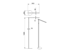 Ideal - Lámpara de pie LED blanca orientable de metal H.130 cm Fabas Luce - Luz LED integrada de 10W CCT (3000K 4000K 5000K 6000K) Blanco New