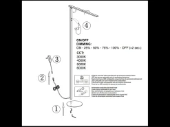 Ideal - Lámpara de pie LED blanca orientable de metal H.130 cm Fabas Luce - Luz LED integrada de 10W CCT (3000K 4000K 5000K 6000K) Blanco New