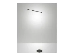 Lámpara De Pie-Ideal - Lámpara de pie LED negra orientable de metal H.130 cm Fabas Luce - Luz LED integrada de 10W CCT (3000K 4000K 5000K 6000K) Negro