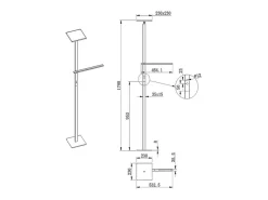 Lámpara De Pie-Ideal - Lámpara de pie LED negra de metal H.180 cm Fabas Luce - 2 luces de 40W y 8W con LED integrado 3000K Negro