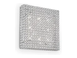 Ideal Lux Plafón-Admiral - Luz de empotrar grande cuadrada de interior de 8 luces Cromado, G9 Gris
