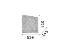 Ideal Lux Plafón-Admiral - Luz de empotrar grande cuadrada de interior de 8 luces Cromado, G9 Gris