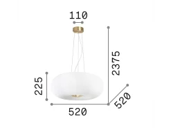 Ideal Lux Arizona - Lámpara colgante de techo redonda 5 luces Blanco