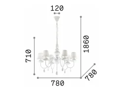 Discount Ideal Lux Blanche - Araña de luces con brazos múltiples, acabado , E14, 6 luces Negro