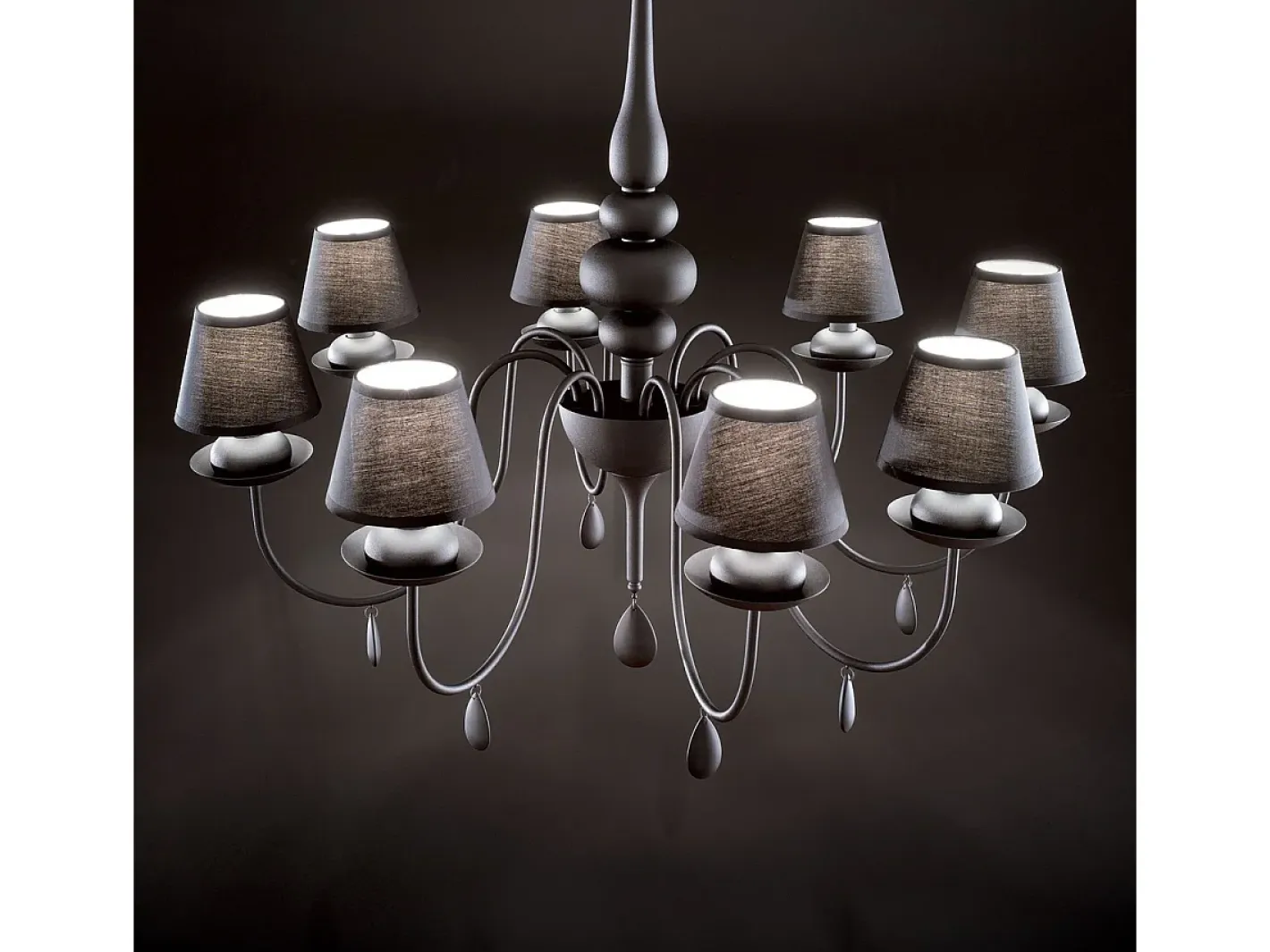Ideal Lux Blanche - Lámpara de araña de 8 luces con brazos múltiples, acabado , E14 Negro Online