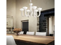 Ideal Lux Bon Bon - Lámpara de araña de 8 luces con varios brazos, acabado , E14 Blanco