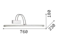 Ideal Lux Bow - Aplique LED para cuadro grande Latón antiguo Camel Clearance