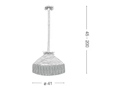 Ideal Lux Lámpara Suspendida-Canapa - 1 luz colgante de techo tipo domo marrón, E27 Marru00f3n