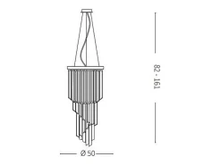 Ideal Lux Carlton - Lámpara colgante de 12 luces, cromo, E14 Gris Outlet