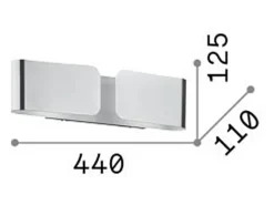Ideal Lux Aplique Para Pared-Clip - Aplique de pared grande para interiores con 2 luces, cromo, E27 Gris