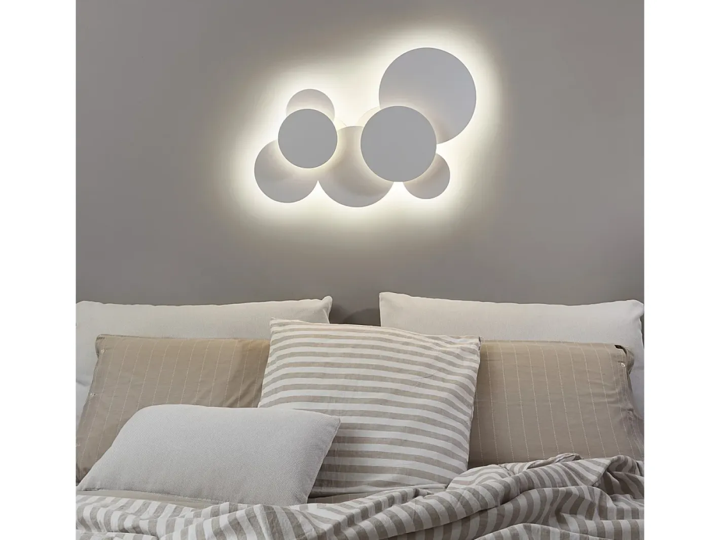 Clearance Ideal Lux CLOUD Plafón Decorativo Circles 52cm 3000K Blanco