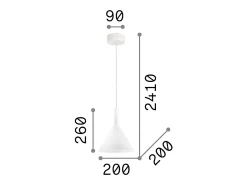 Ideal Lux Cocktail - Lámpara colgante de techo tipo cúpula pequeña con 1 luz blanca, E14 Blanco Clearance