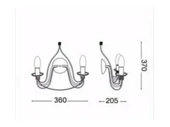 Ideal Lux Corte - Aplique de pared con vela de 2 luces, antiguo, E14 Blanco Outlet