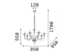 Ideal Lux Danieli - Lámpara colgante de 8 luces, ámbar, E14 Naranja Clearance