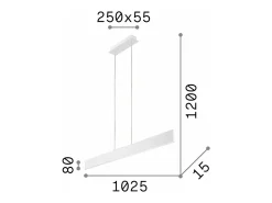 New Ideal Lux DESK - Lámpara colgante de techo lineal LED integrada 1 luz 3000K Negro