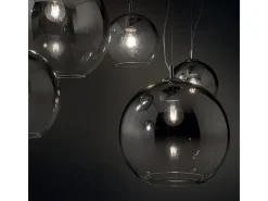 Ideal Lux Discovery Fade - Lámpara colgante de techo de globo grande con 1 luz, cromo, E27 Gris Sale