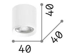 Ideal Lux Plafón-DOT Downlight LED montado en superficie, , 3000 K, no regulable Blanco