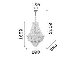 Ideal Lux Lámpara Suspendida-DUBAI - Lámpara colgante tipo candelabro de techo para interiores, 24 luces, oro, E14 Dorado