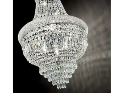 Ideal Lux Lámpara Suspendida-DUBAI - Lámpara colgante tipo candelabro de techo para interiores, 24 luces, cromo, E14 Gris