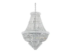 Ideal Lux Lámpara Suspendida-DUBAI - Lámpara colgante tipo candelabro de techo para interiores, 24 luces, cromo, E14 Gris
