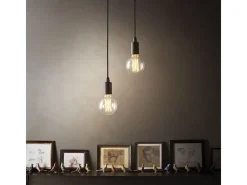 Ideal Lux Iluminación Exterior-Edison - Lámpara colgante de techo con 1 luz Negra, E27 Negro