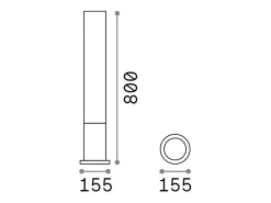 Best Ideal Lux Edo Outdoor - 1 Bolardo de exterior redondo ligero IP44 Blanco