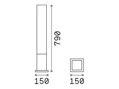 Ideal Lux Lámpara De Pie-Edo Outdoor - 1 Baliza de exterior cuadrada de luz blanca IP44 Blanco