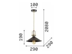 Best Ideal Lux ERIS-3 - Lámpara colgante de techo tipo domo para interior 1 luz , E27 Negro