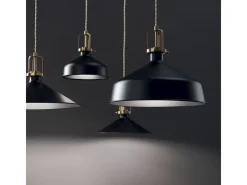 Ideal Lux Lámpara Suspendida-ERIS-4 - Lámpara colgante de techo tipo domo para interior 1 luz , E27 Negro