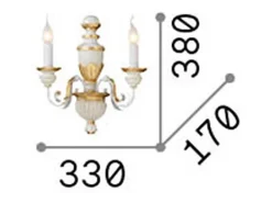 Ideal Lux Aplique Para Pared-Firenze - Lámpara de pared con vela de interior de 2 luces Dorado, Marfil, E14 Blanco
