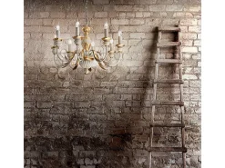 Ideal Lux Lámpara Suspendida-Firenze - Lámpara de araña de 8 luces marfil, acabado , E14 Dorado
