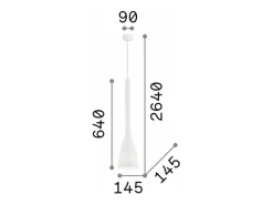 Best Ideal Lux Flut - Lámpara colgante de techo grande con 1 luz blanca, E27 Blanco