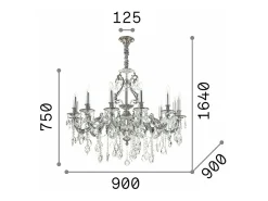 Best Ideal Lux Gioconda - Lámpara colgante de 12 luces Plata Plateado