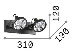 Ideal Lux Plafón-Glim - Lámpara de techo 2 luces Blanca Blanco