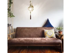 Sale Ideal Lux Harem - 1 luz de pared de vidrio para interiores, latón antiguo, ámbar, E27 Camel