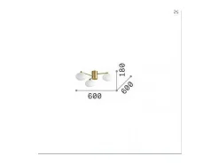 Ideal Lux Plafón-HERMES Lámpara de techo con forma de globo, 3 luces, 60 cm, color Blanco