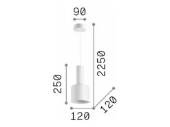 Ideal Lux Lámpara Suspendida-HOLLY - Lámpara colgante de techo para interior 1 luz , E27 Negro