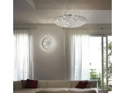 Ideal Lux King - Lámpara colgante de techo grande de 12 luces, cromada, G9 Gris New
