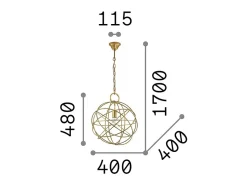 Ideal Lux Konse - 1 colgante de techo esférico claro Dorado Best