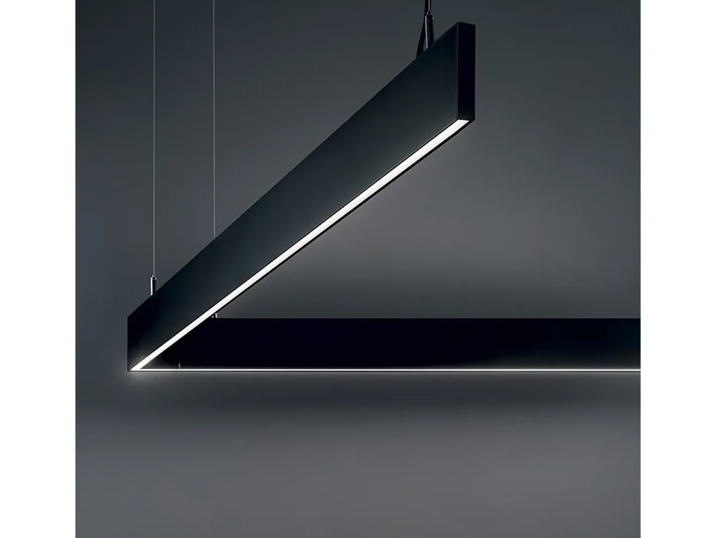 Ideal Lux Lámpara Suspendida-LINUS - Lámpara colgante de techo lineal de interior LED integrada 1 luz negra 3000K Negro