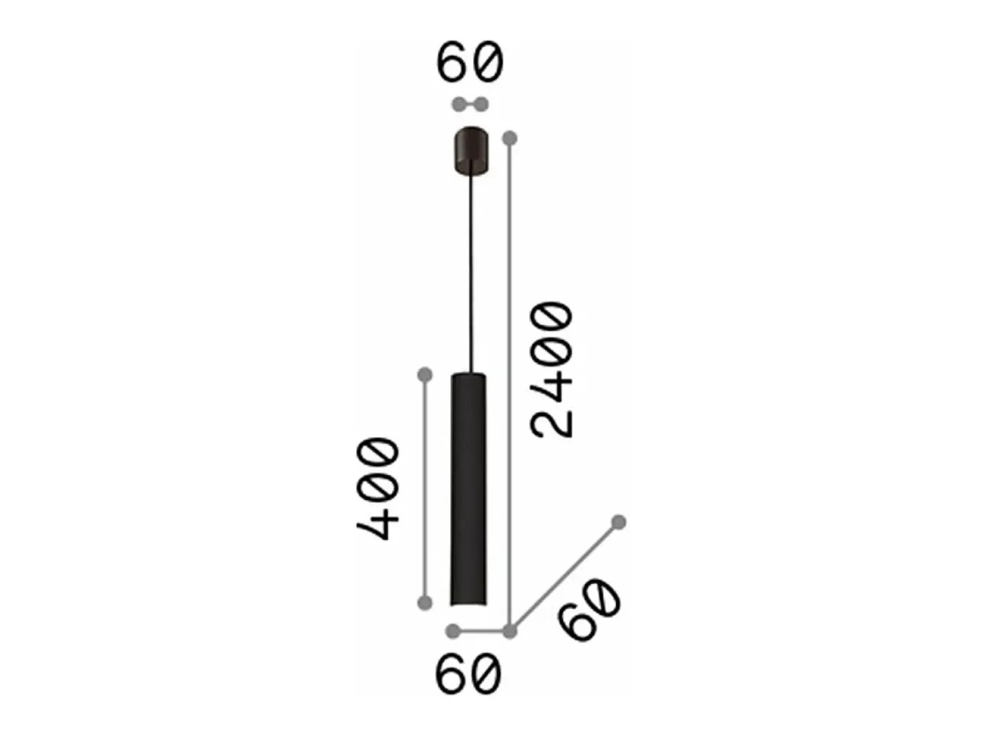 Ideal Lux Lámpara Suspendida-Look - 1 lámpara de techo delgada de cromo, GU10 Gris