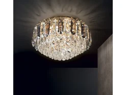 Ideal Lux Plafón-MAGNOLIA - Lámpara de techo empotrada de cristal para interior 7 luces , G9 Dorado