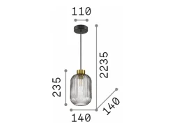 Ideal Lux Lámpara Suspendida-MINT-1 - Cúpula de vidrio para interior Lámpara colgante de techo 1 claro, E27 Verde