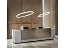 Ideal Lux Lámpara Suspendida-MIRACLE 60cm Zintegrowana lampa sufitowa LED z wiszącą diodą LED, biała, 3000K Blanco
