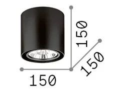 Ideal Lux Plafón-MOOD - Lámpara de techo de superficie interior 1 luz Negra, GU10 Negro